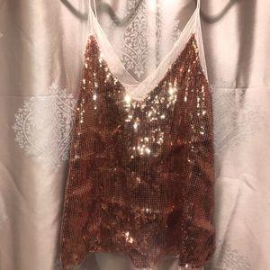 Sequined & lace top